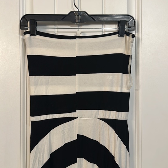 ELAN Striped Convertible Strapless Maxi Dress Black White Size Small - Picture 5 of 10